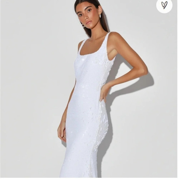 Lulus Dresses & Skirts - Lulus White Long Sequin Dress